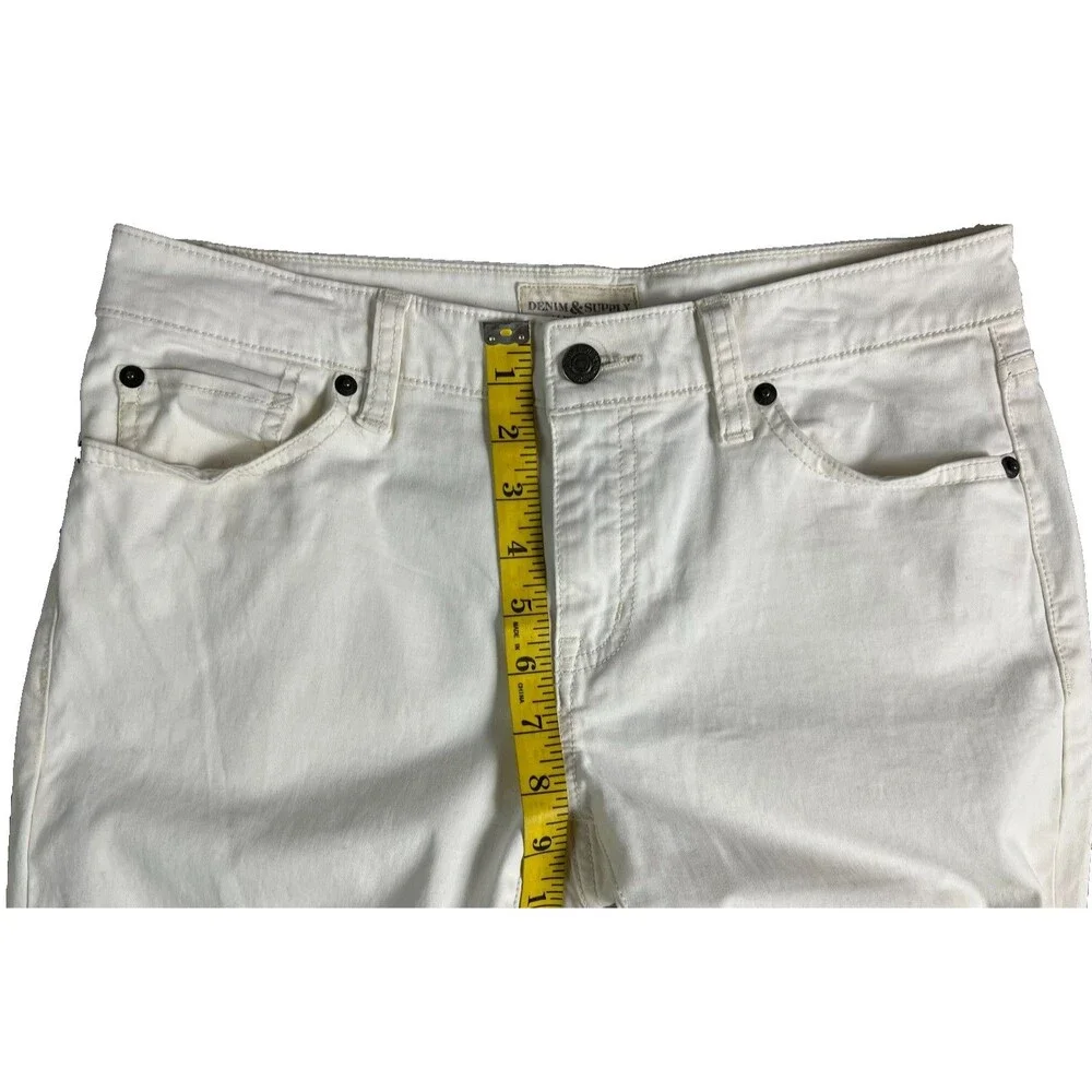 Denim & Supply Ralph Lauren Women's Off White Skinny Jeans w Zip Ankle  Size 28